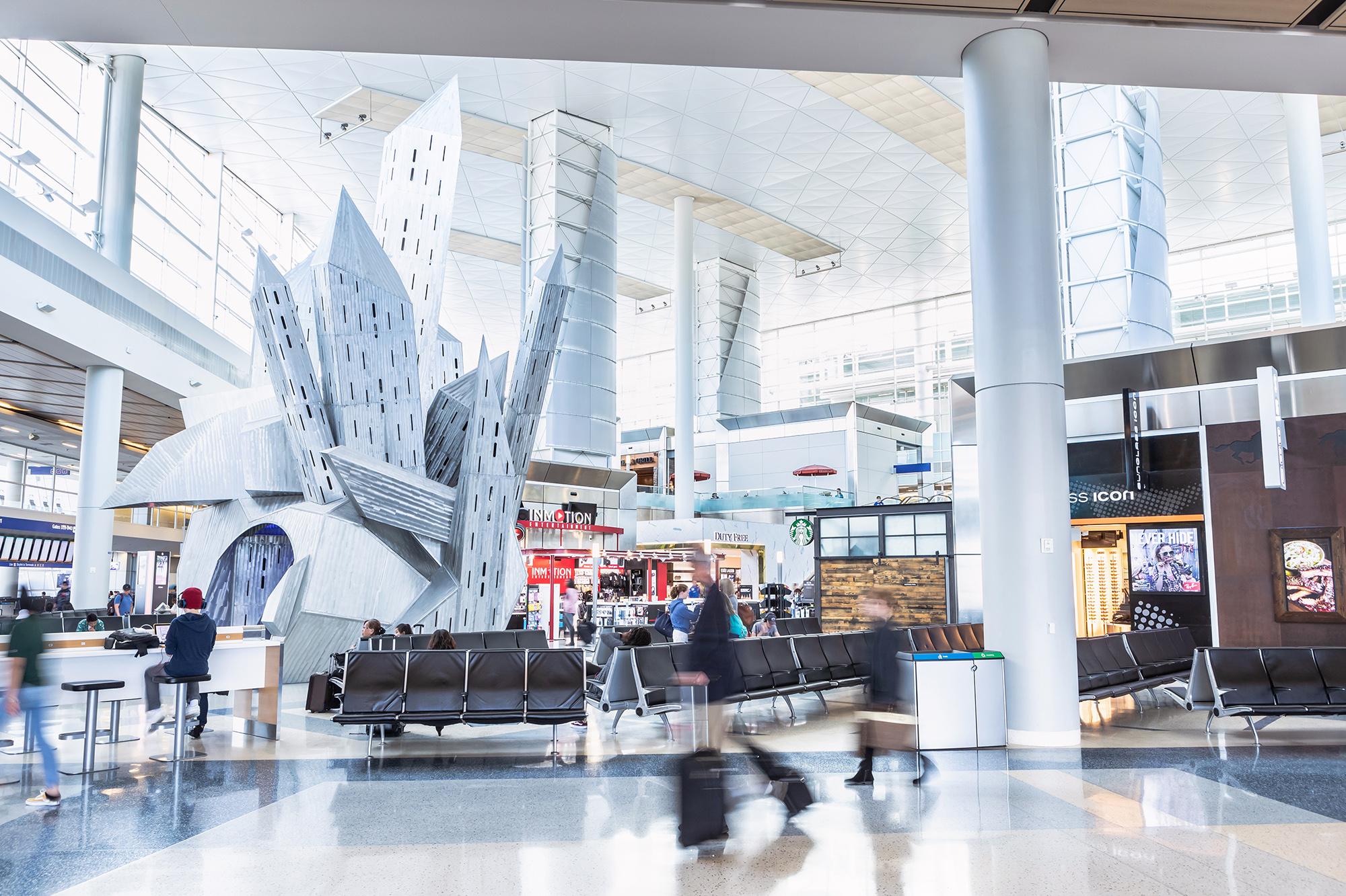 Interior of Fort Worth International Airport showcasing its amenities 