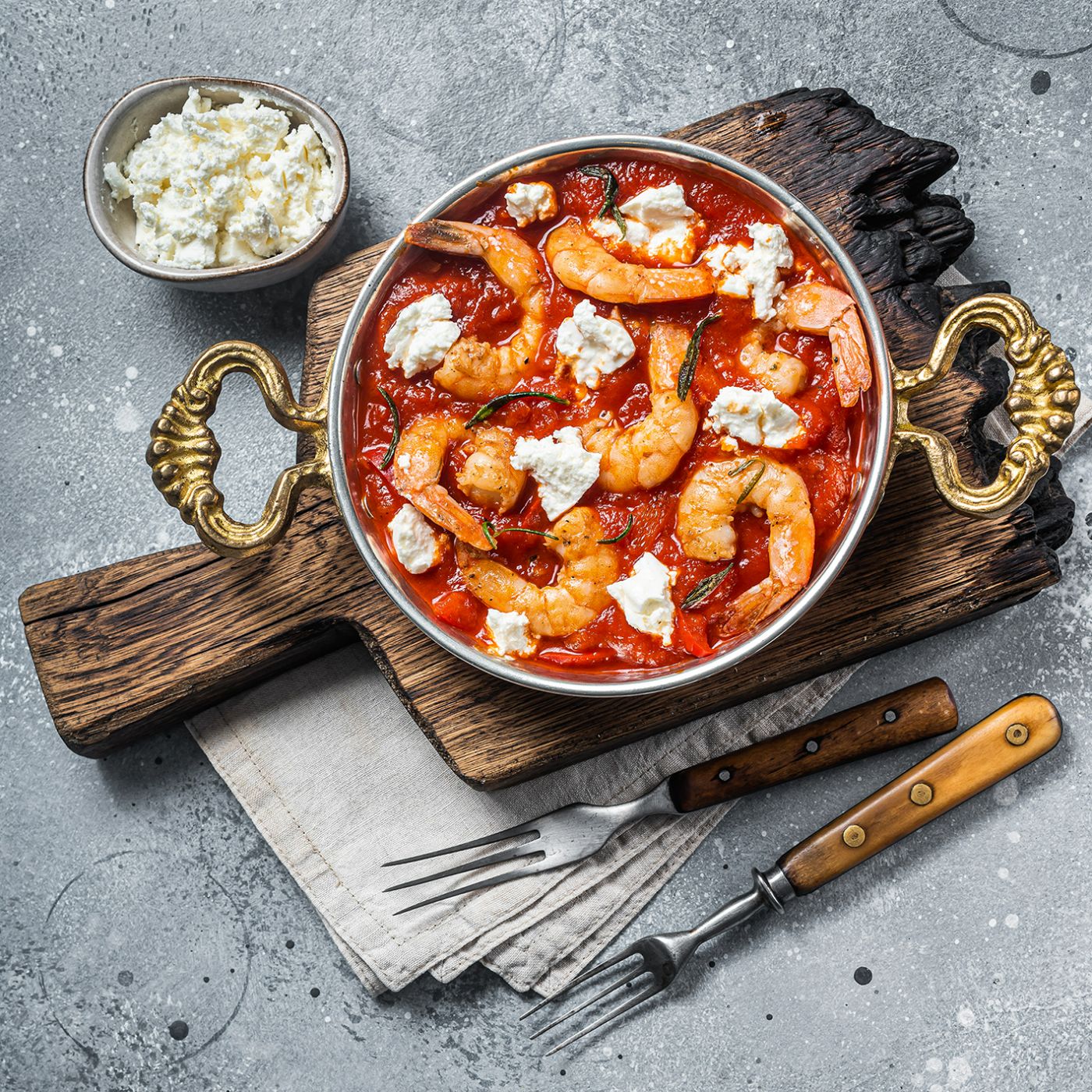 Shrimp saganaki