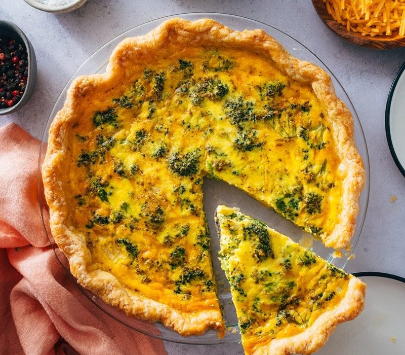 Broccoli Cheddar Quiche