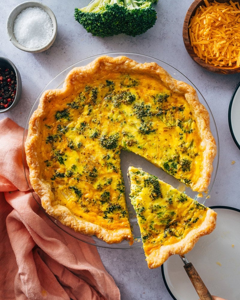 Broccoli Cheddar Quiche